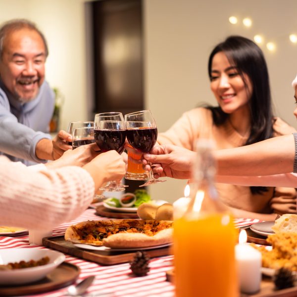 holiday food in a feast with the family